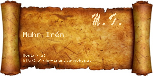 Muhr Irén névjegykártya